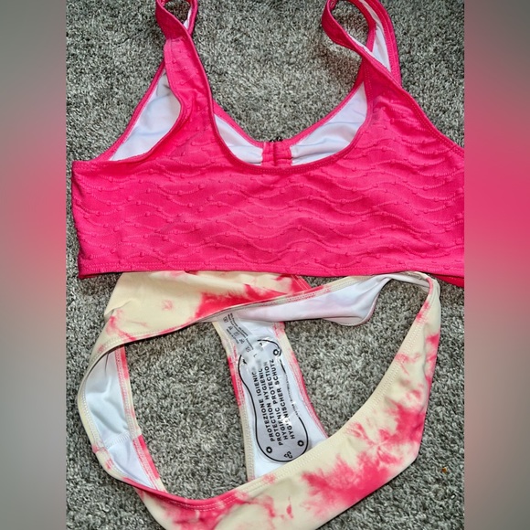 Pink Tie-Dye Swim Suit | Pink 2 piece Swim Suit Cheeky Bikini - Picture 3 of 5